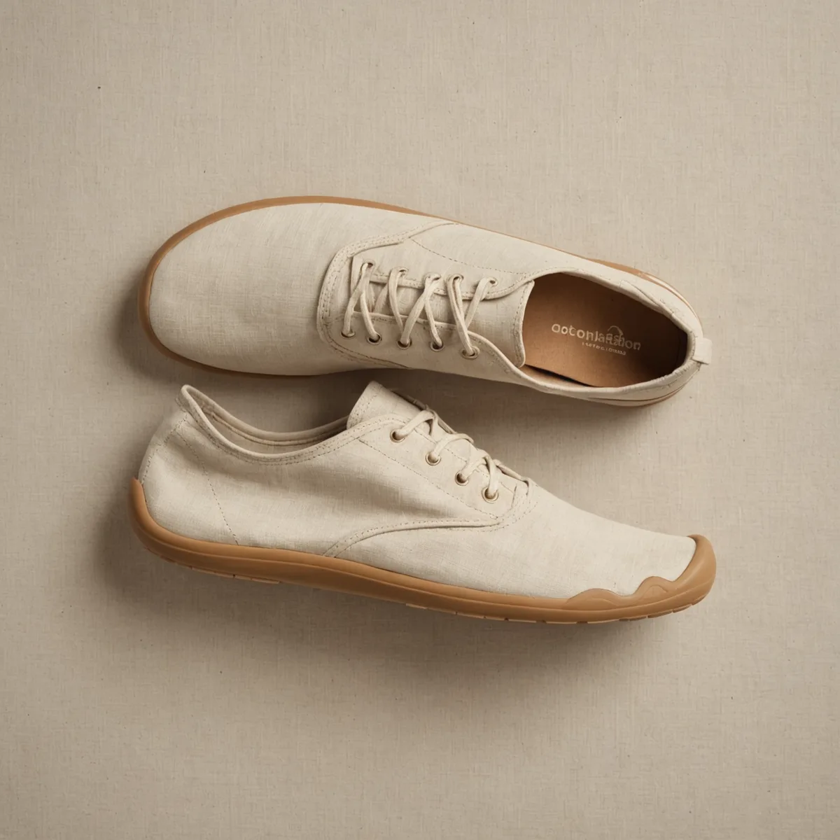Arc Runner minimalist running shoe on natural linen